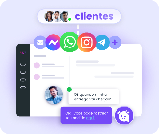 Camada automática do atendimento digital: chatbot da Huggy respondendo dúvidas frequentes 24 horas por dia